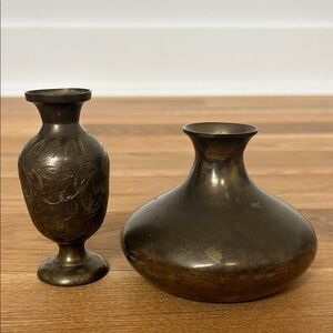 Pair of Vintage Brass Vessels